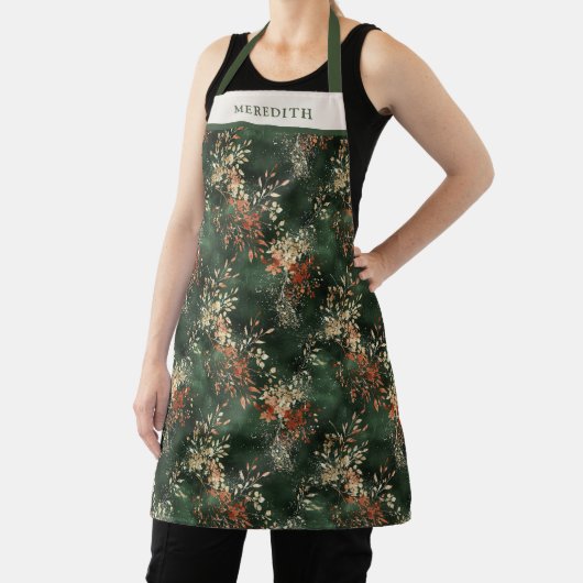 Christmas Holiday Botanical Personalized Schürze (InSitu)