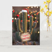 Christmas Holiday Cactus Desert with Cardinals  Karte (Gelbe Blume)