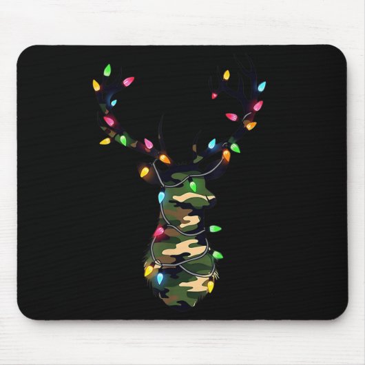 Christmas Holiday Camo Deer Hunting Reindeer Xmas Mousepad (Vorne)