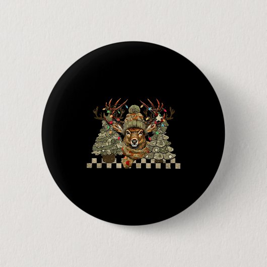 Christmas Holiday Camo Hunting Reindeer Deer Xmas  Button (Vorderseite)