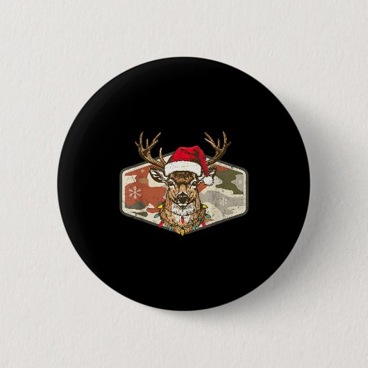 Christmas Holiday Camo Hunting Reindeer Deer Xmas Button (Vorderseite)