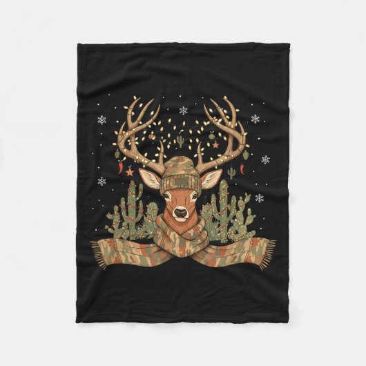 Christmas Holiday Camo Hunting Reindeer Deer Xmas  Fleecedecke (Vorderseite)