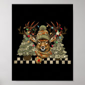 Christmas Holiday Camo Hunting Reindeer Deer Xmas Poster (Vorne)