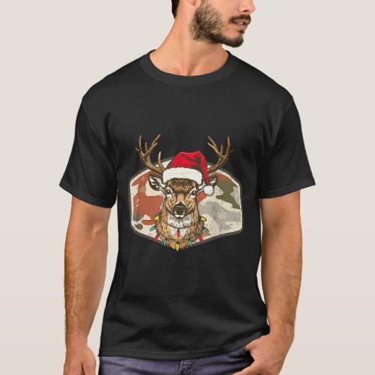 Christmas Holiday Camo Hunting Reindeer Deer Xmas T-Shirt (Vorderseite)