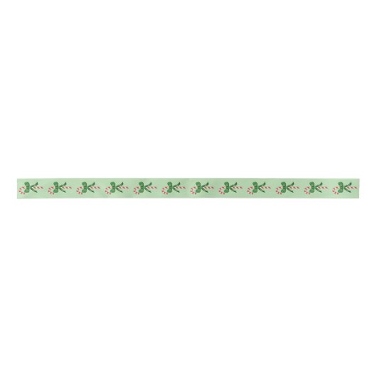 Christmas Holiday Candy Cane with Green Bow Satinband (Vorderseite)