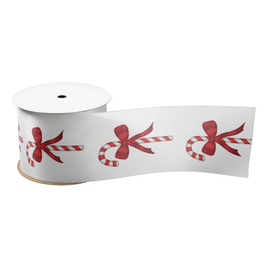Christmas Holiday Candy Cane with Red Bow Satinband (Spule)