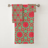 Christmas Holiday Charm Pattern  Badhandtuch Set (Insitu)