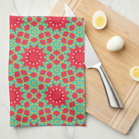 Christmas Holiday Charm Pattern  Geschirrtuch (Viertel Falte)