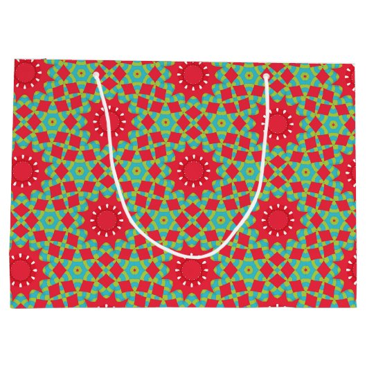 Christmas Holiday Charm Pattern  Große Geschenktüte (Rückseite)