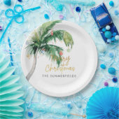 Christmas Holiday Coastal Palm Tree Custom Pappteller (Party)
