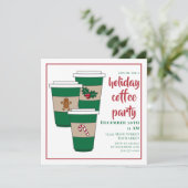 Christmas Holiday Coffee Bar Einladung (Stehend Vorderseite)