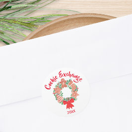 Christmas Holiday Cookie Exchange Runder Aufkleber