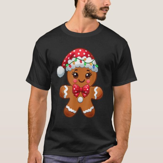 Christmas Holiday Cute Gingerbread Man Baking Love T-Shirt (Vorderseite)