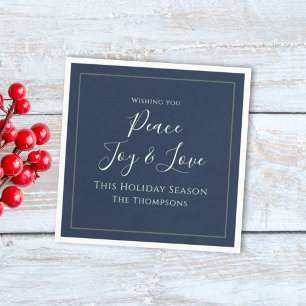 Christmas Holiday Elegant Peace Joy Love Simple Serviette