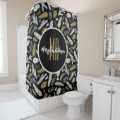 CHRISTMAS HOLIDAY FLORAL CUSTOM MONOGRAM DUSCHVORHANG (Beispiel)