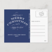 CHRISTMAS HOLIDAY FOTO POSTCARD BLUE FEIERTAGSPOSTKARTE (Rückseite)