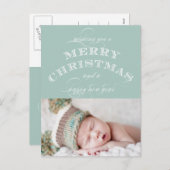 CHRISTMAS HOLIDAY FOTO POSTCARD GREEN FEIERTAGSPOSTKARTE (Vorne/Hinten)