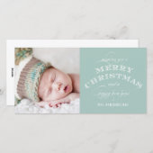 CHRISTMAS HOLIDAY FOTOKARTE GRÜNE FEIERTAGSKARTE (Vorne/Hinten)