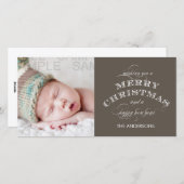 CHRISTMAS HOLIDAY FOTOKARTE TAUPE FEIERTAGSKARTE (Vorne/Hinten)