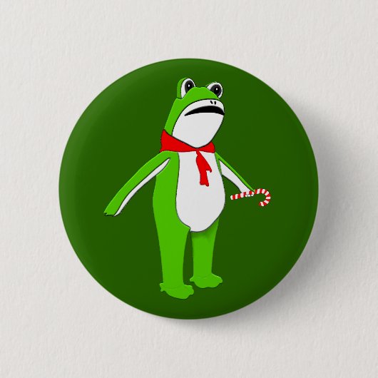 Christmas Holiday Frog Button (Vorderseite)