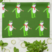 Christmas Holiday Frog Gift Kitchen Towel Geschirrtuch (Gefaltet)