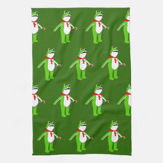 Christmas Holiday Frog Gift Kitchen Towel Geschirrtuch (Vertikal)