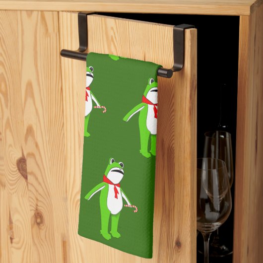 Christmas Holiday Frog Gift Kitchen Towel Geschirrtuch (Drittel gefaltet)