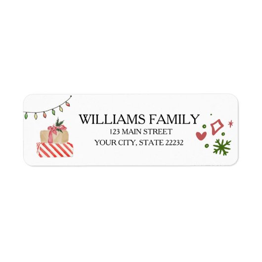 Christmas Holiday Gift  Address Label (Vorne)