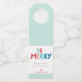 CHRISTMAS HOLIDAY GIFT fröhlich fröhlich bunte Typ Flaschenanhänger (Vorderseite)