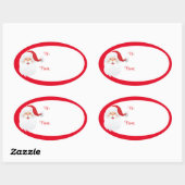 Christmas Holiday Gift Tag Stickers-Santa Ovaler Aufkleber (Blatt)