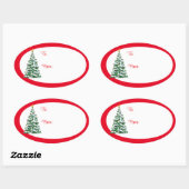 Christmas Holiday Gift Tag Stickers-Tree Ovaler Aufkleber (Blatt)