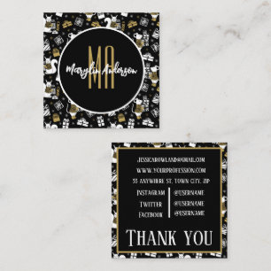 CHRISTMAS HOLIDAY GIFTS CUSTOM MONOGRAM QUADRATISCHE VISITENKARTE