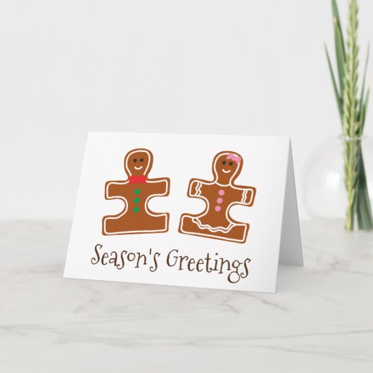 Christmas Holiday Ginger Puzzle Autism Awareness Feiertagskarte (Vorderseite)