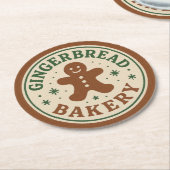 Christmas Holiday Gingerbread Bakery Runder Pappuntersetzer (Angewinkelt)