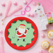 Christmas Holiday Golf Party Pappteller (Party)