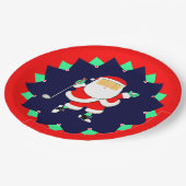 Christmas Holiday Golf Party Pappteller (Schrägansicht)