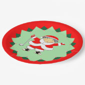 Christmas Holiday Golf Party Pappteller (Schrägansicht)