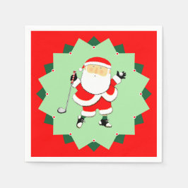 Christmas Holiday Golf Party Serviette