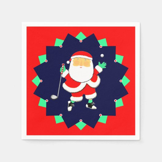 Christmas Holiday Golf Party Serviette (Vorderseite)