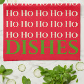 CHRISTMAS HOLIDAY HO HO HO DISH RED KITCHEN TOWEL GESCHIRRTUCH (Gefaltet)