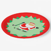 Christmas Holiday Hockey Party Pappteller (Schrägansicht)