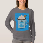 Christmas Holiday Hot Chocolate Art on T-Shrit T-Shirt (Vorderseite)