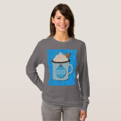 Christmas Holiday Hot Chocolate Art on T-Shrit T-Shirt (Vorne ganz)