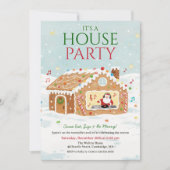 Christmas Holiday House Party Gingerbread House Einladung (Vorderseite)