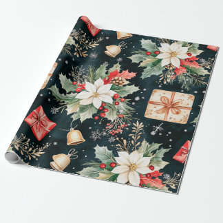 Christmas Holiday Ivy & Florals Geschenkpapier