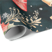 Christmas Holiday Ivy & Florals Geschenkpapier (Rolleneckpunkt)