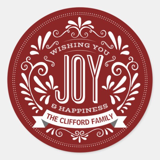 CHRISTMAS HOLIDAY JOY ROUND CHALK ART STICKERS (Vorderseite)