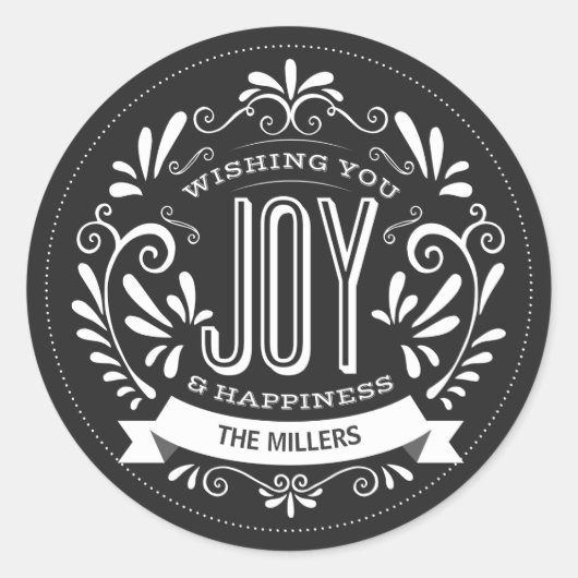 CHRISTMAS HOLIDAY JOY ROUND CHALKBOARD STICKERS (Vorderseite)