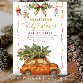 Christmas Holiday Merry Little Baby Shower Einladung
