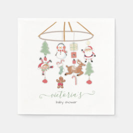 Christmas Holiday Mobile Baby Shower Serviette
